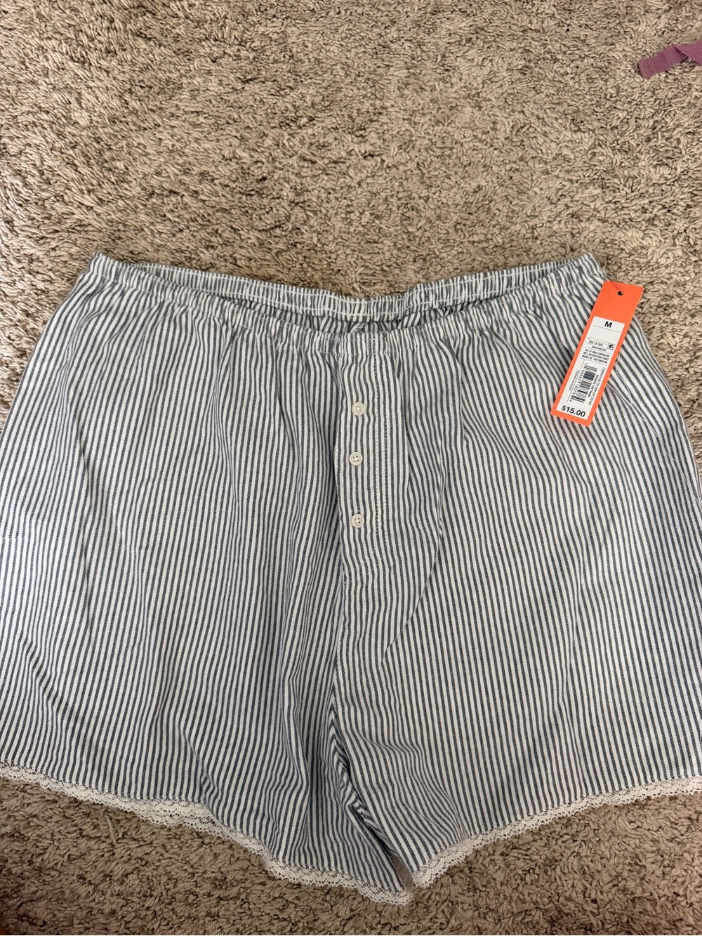 Target Blue and White Striped High-Waist Lounge Shorts